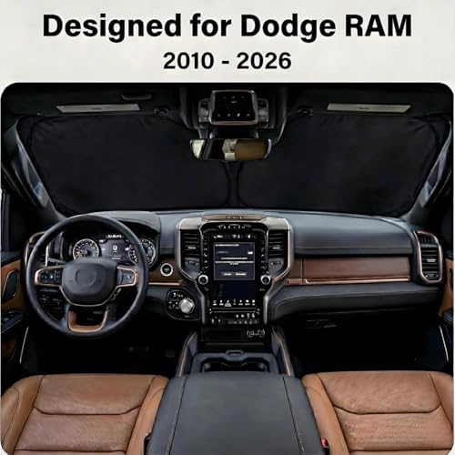 for Dodge RAM 2019-2025 2026 - Sunshade for Ultimate Heat & UV Protection, Foldable Front Windshield Sun Shade for RAM1500 2Dr RegularCab 4Dr QuadCab CrewCab MegaCab Pickup Sun Visor Car Accessories - Image 2