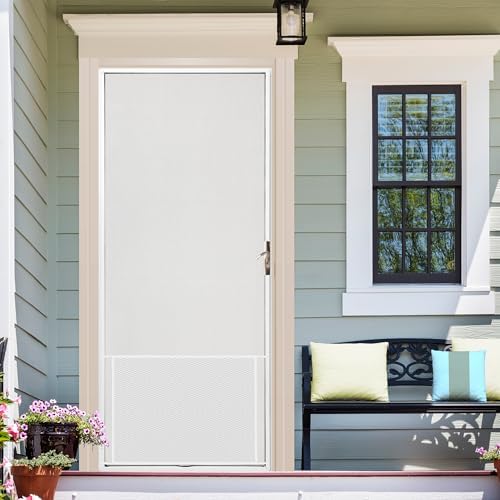MD Building Aluminum Screen and Storm Door Grille, White, 20in x 32in | Protects Screen Doors, Child And Pet Damage Guard, Includes Screws, Quick Install, Trim-To-Fit 24in-32in - Image 2