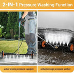 VIGRUE 2-in-1 Undercarriage Pressure Washer Attachment,24 Inch Pressure Washer Water Broom with 7 Nozzles, Under Car Washer Cleaner with 3 Pieces Extension Wand,4000 PSI,Orange - Image 5
