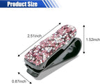 2PCS Bling Sunglasses Holder for Car, Fashion Crystal Rhinestone Sun Visor Glasses Holder with Ticket Card Clip, Eyeglasses Mount Car Sunglasses Clip, Auto Visor Glasses Clip for Women Girls (Purple) - Image 2