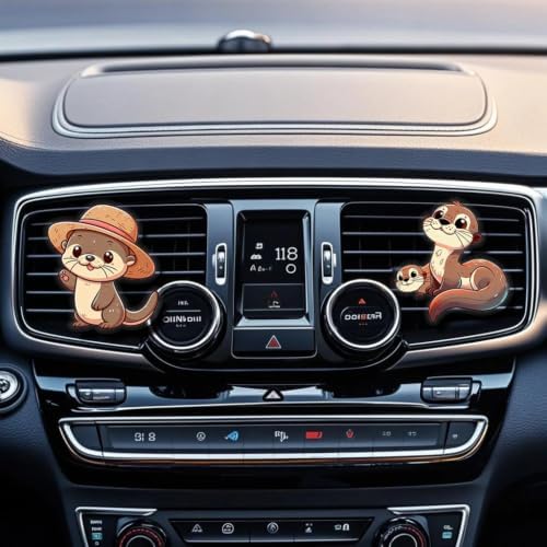 Cute Car Air Freshener Clips,Otter Car Vent Clip,Car Vent Decoration Accessories,Auto Air Conditioner Clip,Automotive Interior Decoration Gifts for Girls and Women - Image 5