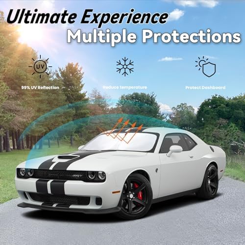 Windshield Sun Shade for Dodge Challenger 2015-2023 - Image 3
