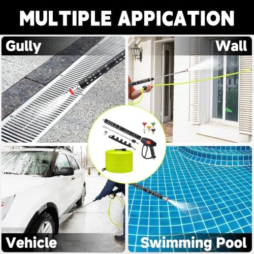 M MINGLE Pressure Washer Hose and Gun Kit, 50FT Power Wash Hose with 5 Tips - Image 3