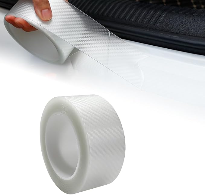Car Door Edge Guards Door Sill Protector, 2In x 32.8Ft Door Entry Carbon Fiber Vinyl Wrap Film, Anti-Collision Bumper Guard Door Sill Scratch-Resistant Tape for Vehicle by Unknown