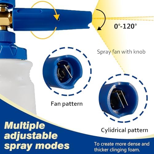 ESP Car Wash Foam Cannon, 1/4" Quick Connect Foam Gun with Adjustable Spray, Alloy Body, Wide Mouth Bottle & Versatile Converter for Car Cleaning & Outdoor Use - Image 3