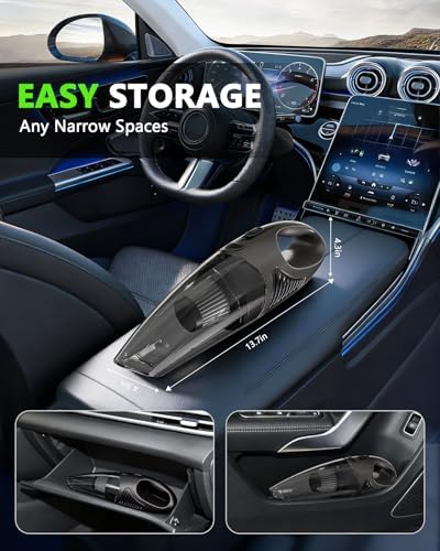 Handheld Vacuum Cordless, 11KPA Strong Suction & 25 Mins Runtime Brushless Motor, Rechargeable Car Vacuum Cleaner with 2 HEPA Filter/Multi-Accessories/Lightweight, for Home/Car/Office Cleaning - Image 5