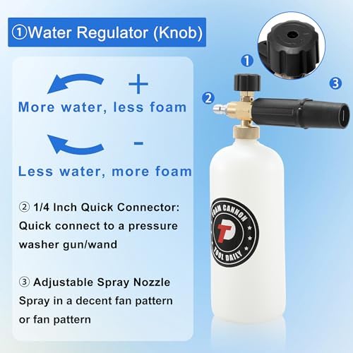 Tool Daily Foam Cannon with Dual Connector Accessory, 1/4" Quick Connect - Image 5