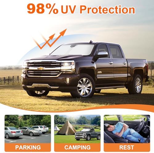 Foldable Front Windshield Sunshade fit for Chevrolet Silverado 2014-2019 - Image 3
