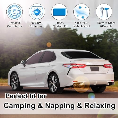 TINGLU Window Shades for Toyota Camry 2018-2024 Accessories Car Side Full Windows Rear Triangular Windshield Sun Shade Sun UV Rays & Privacy Protection for Camping,Napping,and Relaxing 6PCS - Image 6