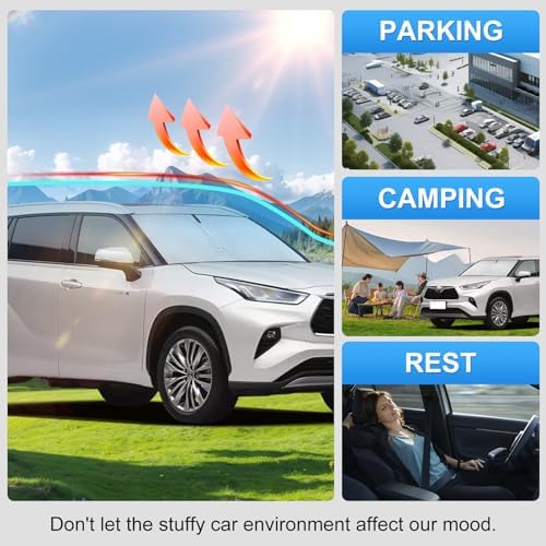 Custom Fit Windshield Sun Shade for Toyota Highlander 2020-2026 - Image 6