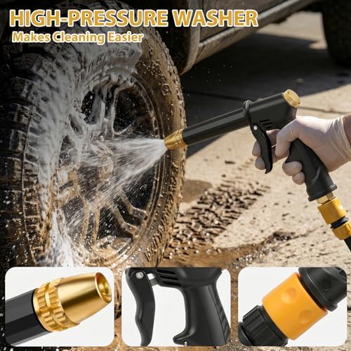 High Pressure Hose Nozzle, Upgraded Pressure Washer Gun with 4 Spray Modes, Adjustable Handheld Pressure Washer Nozzle for 3/4" Garden Hose, Watering Sprayer for Cleaning Yard Patio Car Pets - Image 3