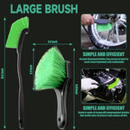 13PCS Motorcycle Cleaning Kit, Motorcycle Detailing Kit Overall Cleaner Tools Car Washing Brush Rims Cleaning Kit Chain Tire Wheel Brush Set Chain Tire for Car Bike Motorbike (Green) - Image 6