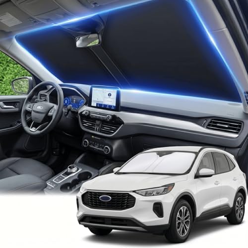 for Ford Escape Windshield Sun Shade 2020-2024 2025 2026-Front Window Shade Custom Fit Escape Accessories Sun Visor Foldable Sunshade Blocks UV Rays Summer Must Have Car Accessories by AuyNeas