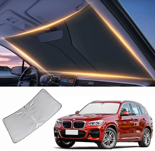 Windshield Sun Shade for BMW X3 Front Window Shades Cover for 2010-2024 2025 2026 X3 Windshield Sun Visor Protector Car Accessories by LZYYQX