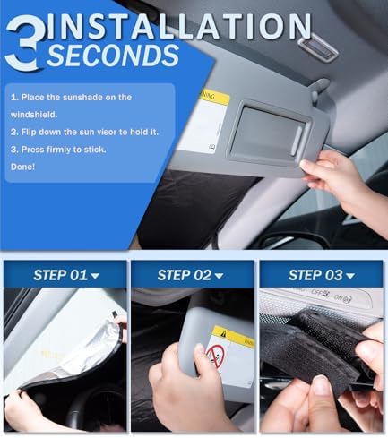 Windshield Sun Shade for 2021-2025 Chrysler Voyager Accessories - Image 4