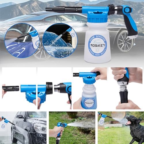 Blue Car Wash Foam Gun Sprayer Kit with Sponge & Towel, Snow Foam Blaster for Car & Garden Cleaning - Image 2