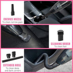 Car Cleaning Kit, Car Vacuum Interior Detailing Cleaner Kit with High Power Handheld Vacuum, Brush Set, Windshield Tool, Duster, Towels, Complete Car Care Tools for Women (Pink) - Image 3