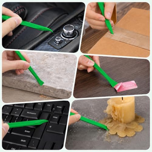 Crevice Cleaning Tool, 9 PCS Carbon Fiber Plastic Scraper Tool Set for Car Detailing - Image 6