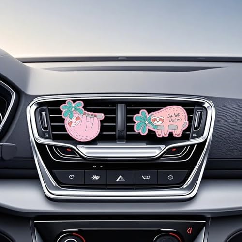 Funny Pink Sloth Air Freshener Clips,Car Vent Clip,Car Decorative Clip, Car Air Conditioner Clip,Automotive Interior Decoration Gifts for Men/Women - Image 2