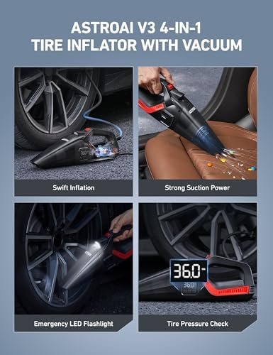 AstroAI 4-in-1 V3 12VDC 16.4FT High Power Handheld Car Vacuum&Tire Inflator - Image 2