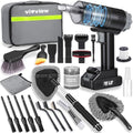 26pcs Car Cleaning Kit, Gray Interior Detailing Kit with High Power Vacuum Portable Cordless, Handheld Vacuum Cleaner for Home, Car, Pet Hair, Keyboard, Complete Auto Accessories for Gift by Vioview