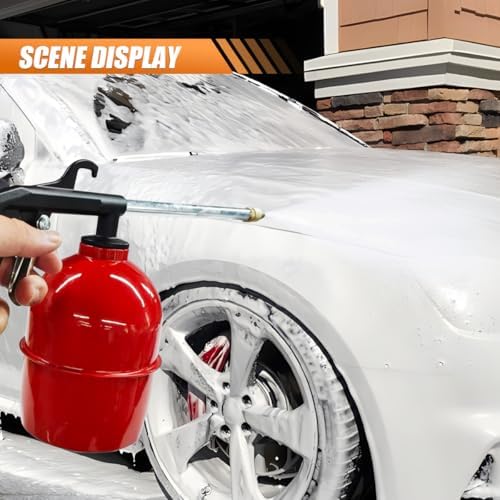 Car Air Engine Cleaning Spray Gun, High-Pressure Air Nozzle Blow Gun with 1-Liter Metal Jug, Pneumatic Dust Cleaner Sprayer Tool, Siphon Vehicle Engine Bay Wash Spray Kit(Red) - Image 5