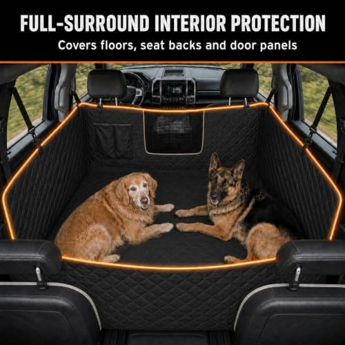 Dog Seat Cover for Trucks with Flip-Up Rear Seats, Full-Coverage Floor Hammock for Large Dogs, Waterproof Nylon Oxford Protector for Full-Size Crew Cab F-150, Silverado, Sierra and Ram - Image 4