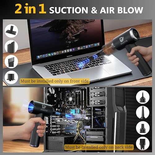 Car Vacuum Cordless Handheld Vacuum Cleaner Mini Portable Car Vacuum Brushless Motor Rechargeable Type C Blower Inflator Deflator Car Cleaning Kit (DX-1 Pro) - Image 3