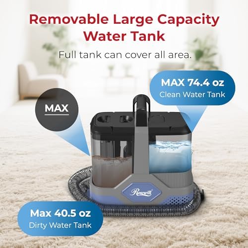 Rosewill Multi-Purpose Portable Carpet and Upholstery Cleaner with 74.4 oz Large Water Tank, Self Cleaning, Powerful Suction 17 KPa Spot Cleaner, 600W Motor, 4 Tools for Pets, Car, Couch and Stairs - Image 4