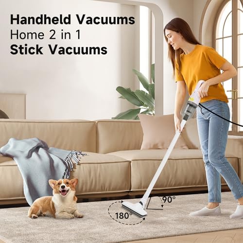 Handheld Vacuum Cleaner,6 in 1 Corded Stick Vacuum Cleaner(White) - Image 3