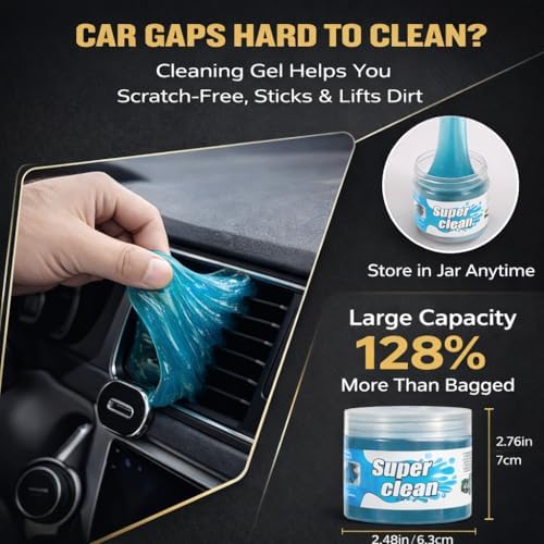 Car Detailing Kit 15PCS, Boar Hair Brushes,160g Gel, Swivel Glass Tool - Image 6