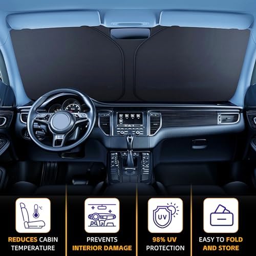 for Subaru Outback 2020-2024 2025 2026 Windshield Sun Shade - Front Window Shade Custom Fit Outback Accessories Sun Visor Foldable Sunshade Blocks UV Rays Summer Must Have Car Accessories - Image 6