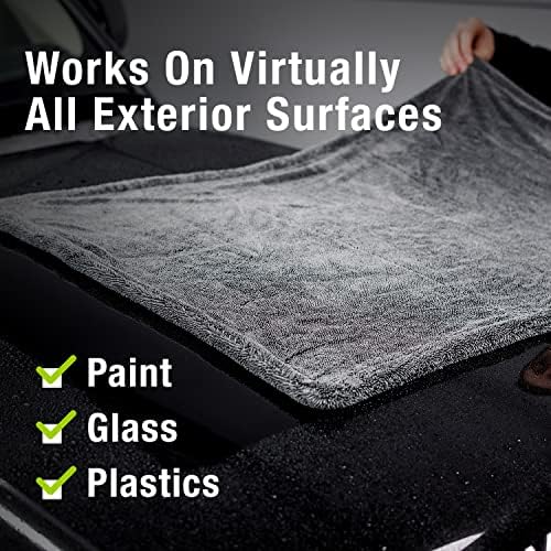 ExoForma Mega Car Drying Towel - Holds Up to 9 lbs, No Streaks, Scratches, or Water Spots | 1200 GSM Microfiber Double Twist Pile & Edgeless Design, 1 Quick & Effortless Dry - 24” x 36” - Image 2