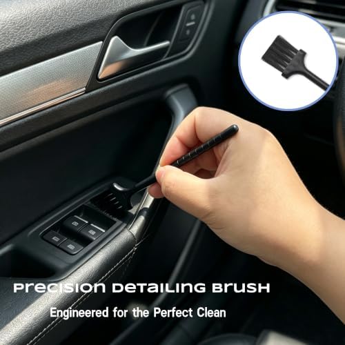 9 Pcs Car Detailing Brushes Kit, Car Interior Cleaning Tool with Cleaning Gel - Image 6