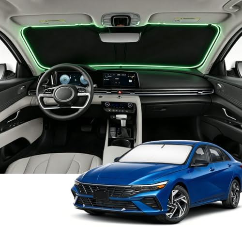 Windshield Sun Shade for Hyundai Elantra 2021-2026 Compatible Accessories-4 Layers Custom Fit Foldable Front Window Sunshade Sun Visor Protector, Block UV Rays Keep Your Car Cooler by Unknown