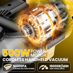 Cordless Vacuum for Dewalt Battery, 5 in 1 Lightweight Handheld Vacuum Cleaner with 500W Powerful Motor, 46 CFM Portable Hand Vacuum with Filtration HEPA for Floor, Carpet(Battery Not Included) - Image 2