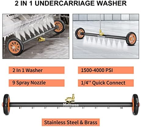 Undercarriage Pressure Washer Attachment 30 inch, Water Broom 4000 PSI - Image 2