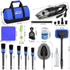 Car Cleaning Kit, Car Vacuum Interior Detailing Cleaner Kit with High Power Handheld Vacuum, Brush Set, Windshield Tool, Duster, Towels, Complete Car Care Tools for Women (Blue) - Image 6
