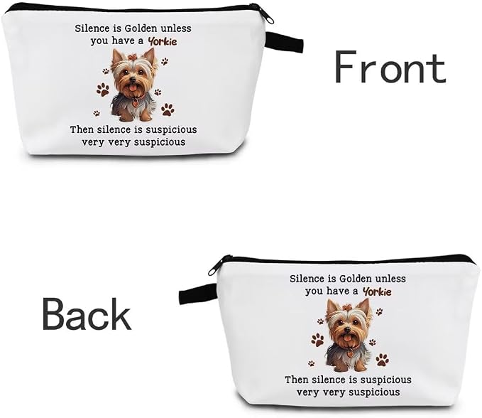 Yorkie Lover Makeup Bag Yorkie Gift For Dog Lover Yorkie Mom Gift Zipper Makeup Bag - Image 6