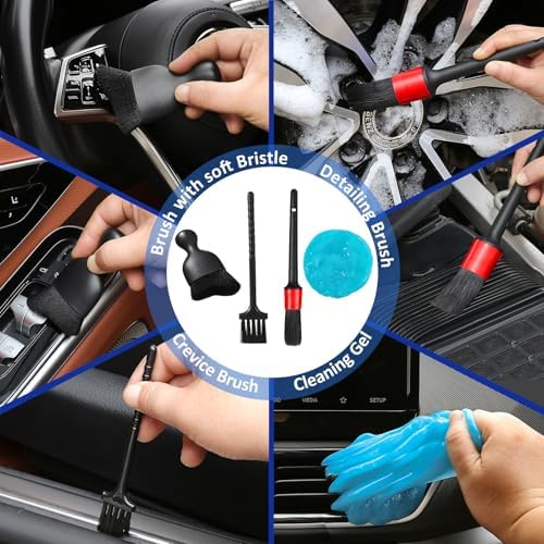 Qydipclin 10pcs Windshield Cleaner Tool, Car Window Cleaning Wash Kit with 4 Reusable Microfiber Pads 1 Spray Bottle and Extendable Handle Auto Glass Wiper Kit, Multicolor - Image 6