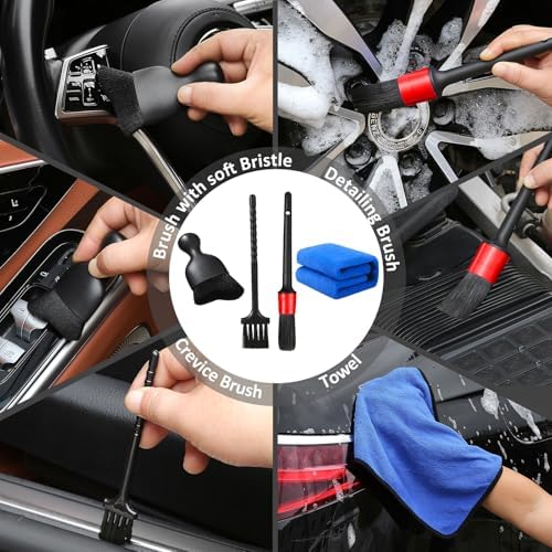 Qydipclin 10pcs Windshield Cleaning Tool Inside Car Window Cleaner Wash Kit with 4 Reusable Microfiber Pads 1 Spray Bottle and Extendable Handle Interior Auto Glass Wiper Kit, Gray - Image 3