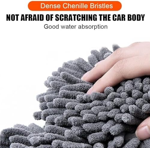 Retractable Double Head Car Wash Brush 360° Rotating Long Handle Car Cleaning Kit Brush Chenille Microfiber Car Wash Mop Not Hurt Paint Scratch Free((Single Set + 1 Spare Brush Head) - Image 5