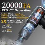 Car Vacuum Cordless Handheld Vacuum Cleaner Mini Portable Car Vacuum Brushless Motor Rechargeable Type C Blower Inflator Deflator Car Cleaning Kit (DX-1 Pro) - Image 2