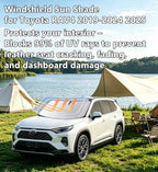 Windshield Sun Shade for Toyota RAV4 2019-2025, 4-Layer 240T Foldable UV Block Car Accessory to Cool Interior - Image 2