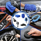 Qydipclin 42Pcs Car Detailing Kit, Car Detailing Brush Set, Car Wash Cleaning Kit, Car Detailing Brushes, Professional Car Care Kit for Interior Exterior Wheels, Blue - Image 7