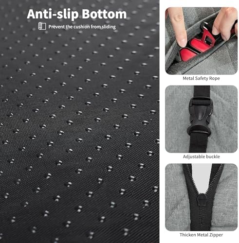 Dog Seat Cover 400LBS Hard Bottom Back Seat Extender for Large Dogs | Waterproof Polyester, Anti-Slip Surface, 3 Removable Hard Plates, Side Storage Pockets, 4-Mode Convertible, Trucks, SUVs - Image 6