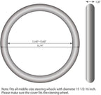 Elantrip Leather Steering Wheel Cover 15 1/2 to 16 inch Universal Large Soft Grip Breathable for Car Truck SUV Jeep Anti Slip Black (Pack of 2) - Image 7