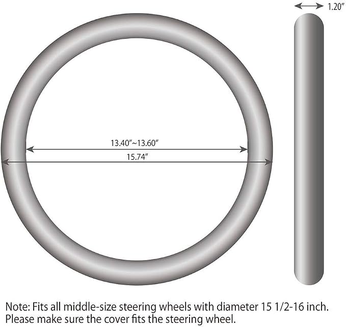 Elantrip Leather Steering Wheel Cover 15 1/2 to 16 inch Universal Large Soft Grip Breathable for Car Truck SUV Jeep Anti Slip Black - Image 7