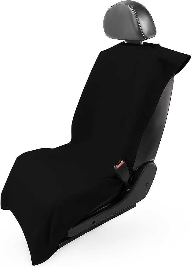 Seat Armour Black Car Seat Towel Cover – Soft, Machine Washable & Absorbent Seat Protector – Quick Install, Multipurpose Vehicle Seat Cover for Workout, Beach, Travel – Universal Fit - Image 3