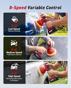 6 Inch Cordless Car Buffer w/ 2×4.0mAh Batteries, Digital Display - Image 4